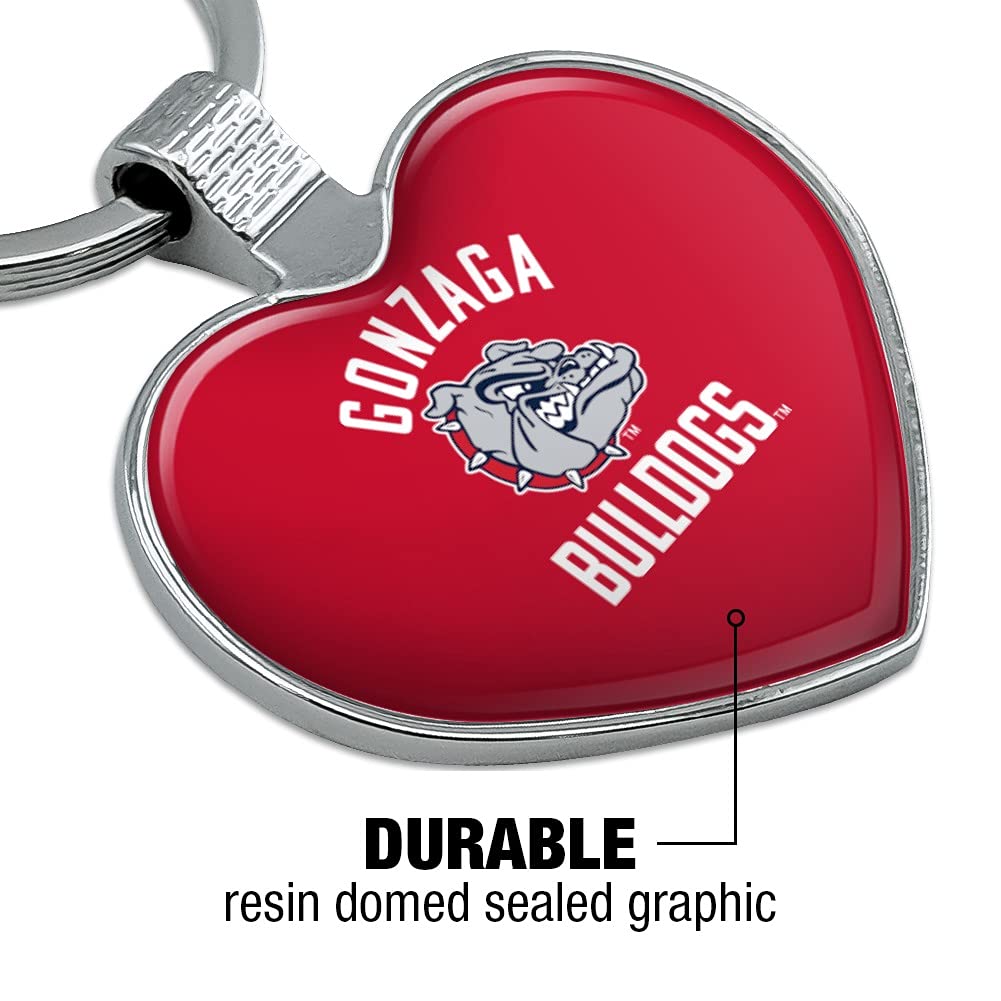 Gonzaga University Bulldogs Heart-Shaped Metal Keychain - Durable Key Ring for Fans & Alumni - Perfect for Keys, Bags, and Gifts