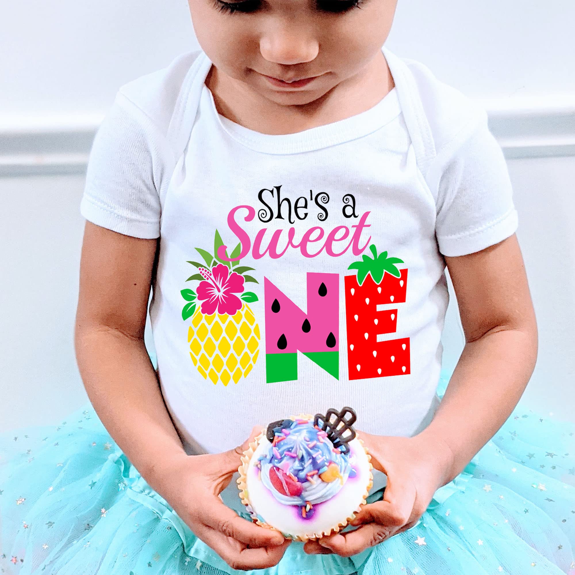 Fruit ONE Birthday Shirt for Girls - 1st Birthday Tutti Fruity Outfit, Fruit Theme Baby Girl's First Birthday Outfit (12 Months) - Perfect for Birthday Parties, Photo Shoots & Special Celebrations