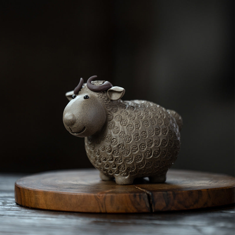 Authentic Yixing Clay Sheep Tea Pet - Handcrafted Chinese Tea Companion for Tea Ceremony & Meditation - Perfect Gift for Tea Lovers