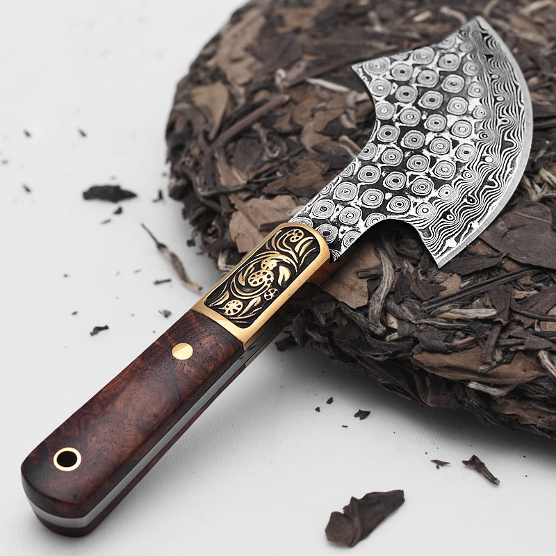 Premium Handmade Puerh Tea Cake Axe Knife - Traditional Chinese Tea Cutting Tool for Breaking & Serving Pu-erh Tea Cakes - Perfect for Tea Ceremonies, Gifts & Tea Enthusiasts