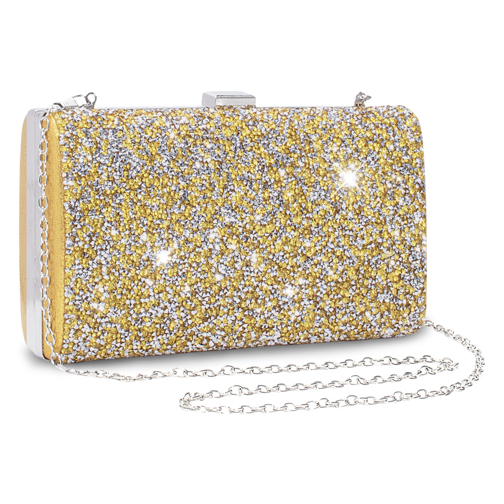 Sparkly Rhinestone Evening Clutch Purse for Women - Glitter Party Handbag with Diamond Shoulder Strap - Perfect for Bridal Showers, Prom Nights & Formal Events