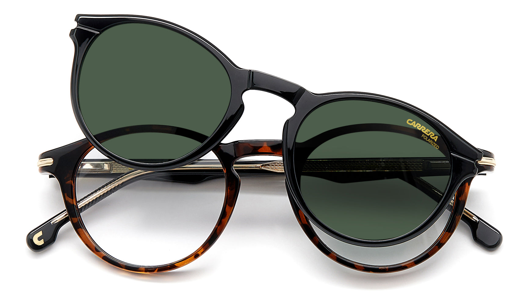 Carrera 297/CS Clip-On Sunglasses - Polarized UV Protection for Men & Women - Perfect for Driving, Running, and Outdoor Sports