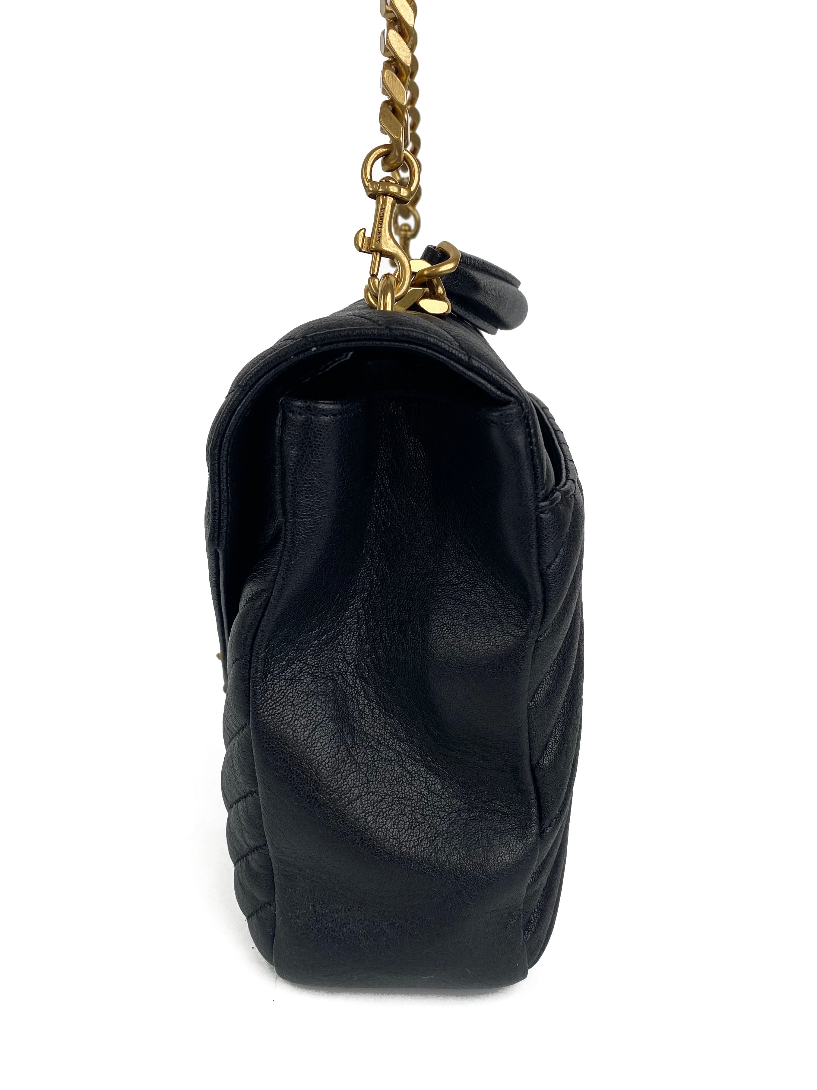 Saint Laurent Large Black Quilted Leather College Bag - Luxury Designer Handbag for Women, Perfect for Work, Travel & Everyday Use
