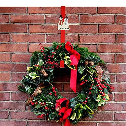 3-Piece 12-Inch Christmas Wreath Hangers - Cartoon Over-the-Door Hooks with Snowmen, Santa & Star Designs for Winter Holiday Decor - Perfect for Christmas Party, Front Door & Festival Decorations
