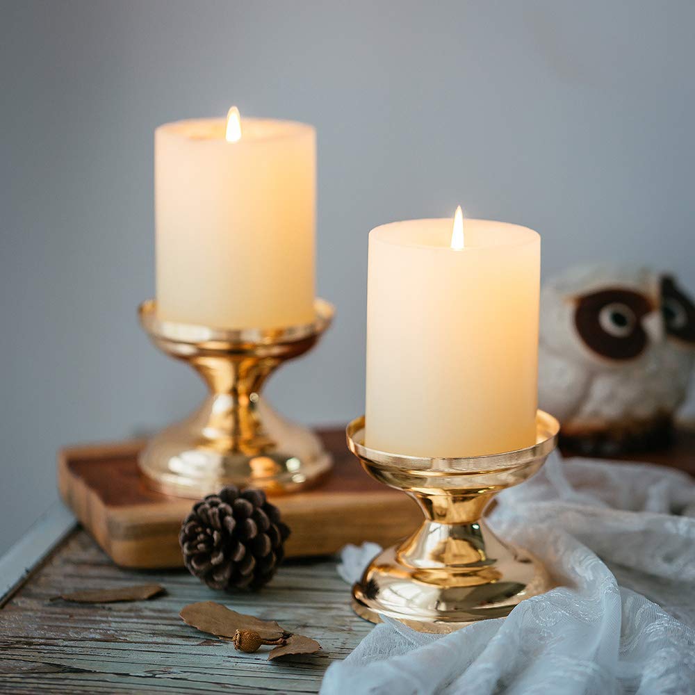 10 Pcs Gold Metal Pillar Candle Holders - Elegant Wedding Centerpieces & Candlestick Holders for 3