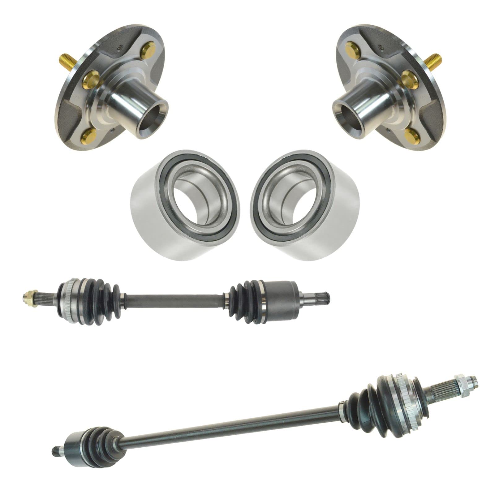 2001-2005 Honda Civic Front Drivetrain Kit - CV Axle Shaft Assembly, Wheel Bearing & Hub Replacement - Perfect for DIY Repairs, Smooth Ride & Enhanced Performance