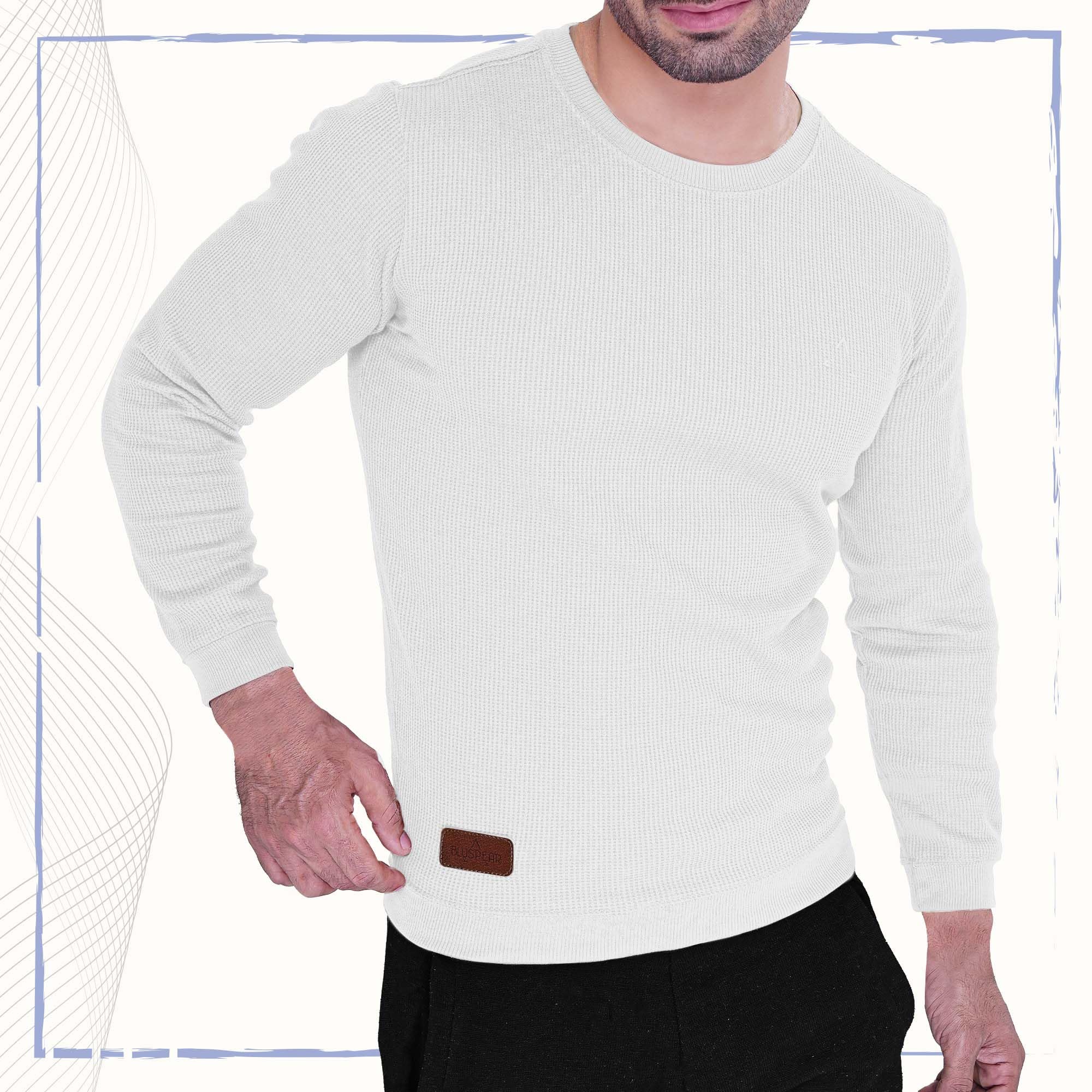 Men's Long Sleeve Waffle Thermal Shirt - Soft Knit Sweater & Comfortable Sweatshirt for Winter Warmth | Perfect for Outdoor Activities, Camping & Casual Wear
