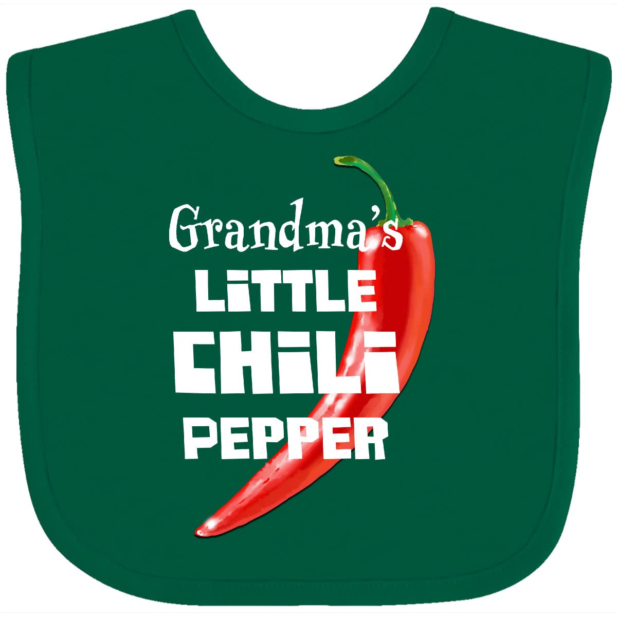Inktastic Grandma's Little Chili Pepper Baby Bib - Soft Cotton Drool Bib for Infants & Toddlers - Perfect for Feeding, Playtime & Photo Shoots