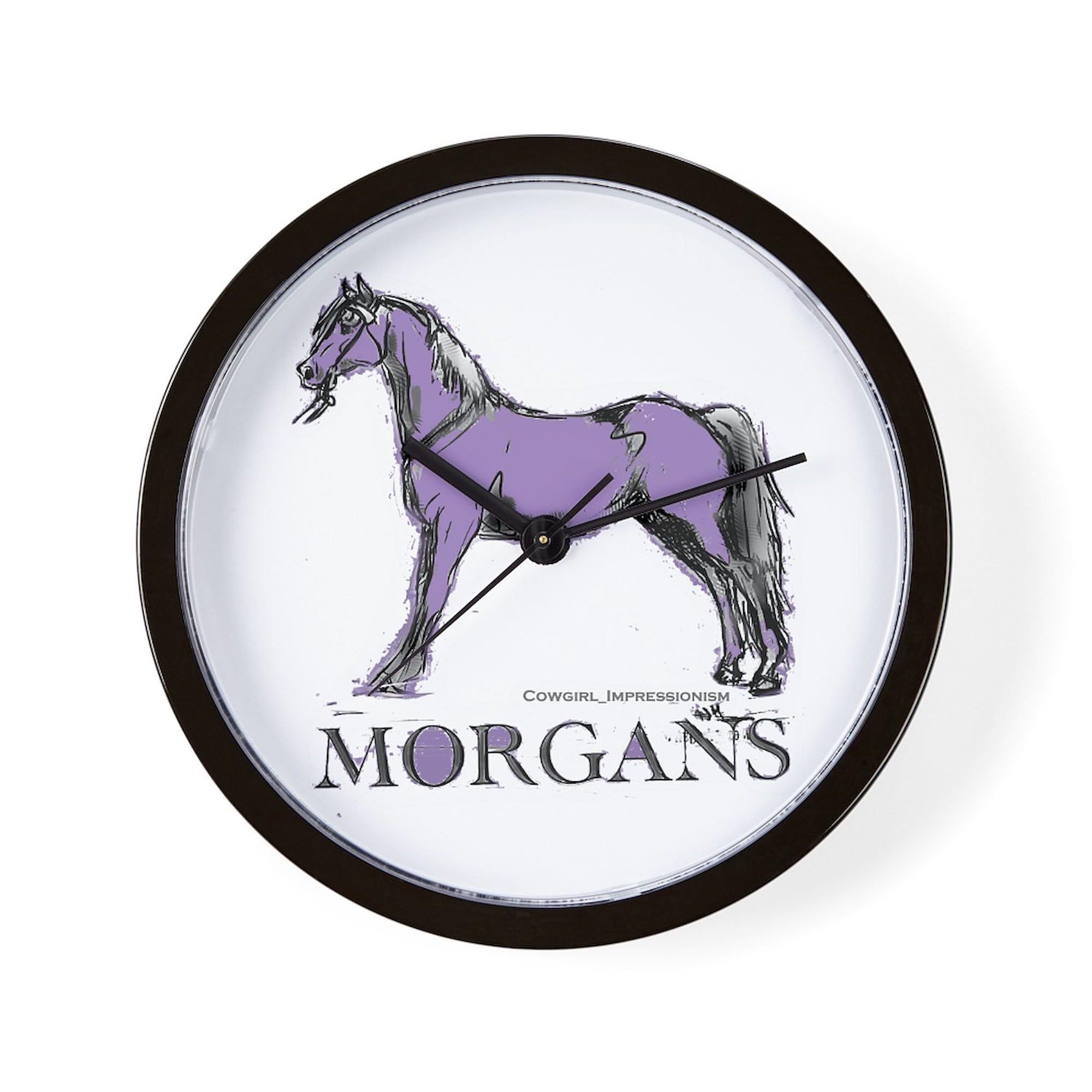 Morgan Horse 10 Inch Wall Clock - Silent Non-Ticking Decorative Clock for Living Room, Kitchen, Office or Farmhouse - Perfect for Equestrian Lovers & Country Home Decor