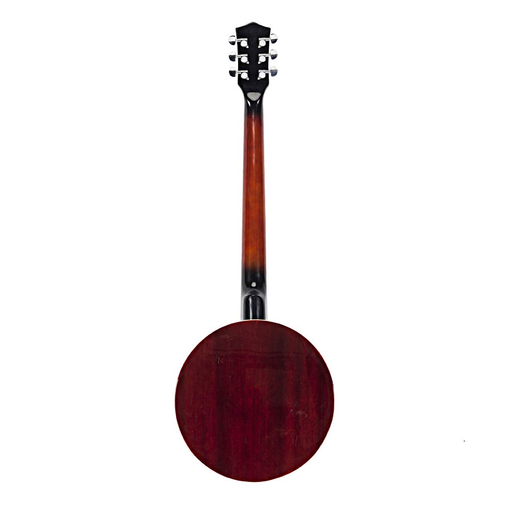 Premium 6-String Banjo - Professional Grade Wood & Metal Construction in White & Natural Wood Finish | Perfect for Bluegrass, Folk Music & Stage Performances