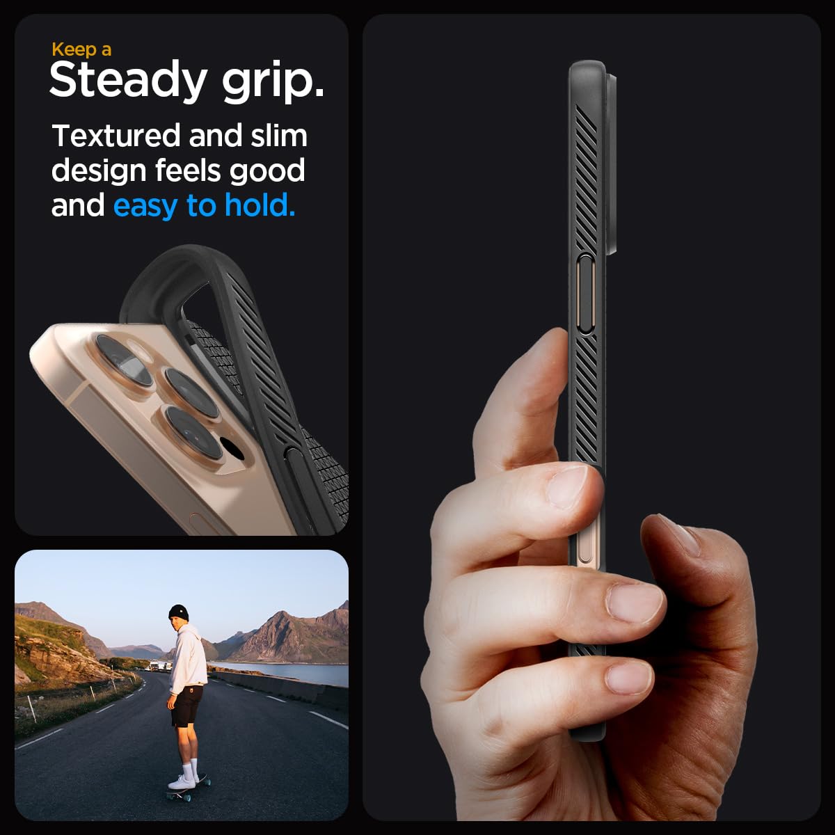 Spigen Liquid Air Armor Case for iPhone 16 Pro Max (2024) - Slim Matte Black Protective Cover | Shockproof & Scratch Resistant | Perfect for Work, Travel & Outdoor Activities
