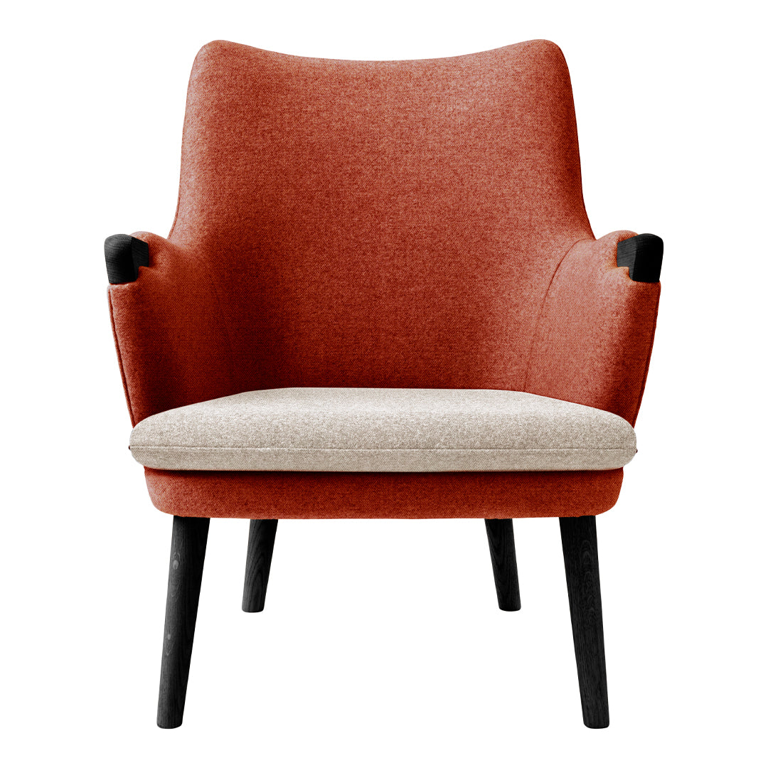 CH71 Lounge Chair with Black Frame - Modern Comfortable Accent Chair for Living Room, Bedroom, or Office