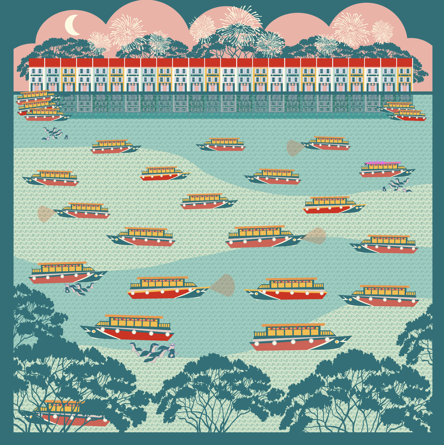 Singapore Quay Silk Scarf - Elegant Nighttime Fashion Accessory for Women | Perfect for Evening Events, Date Nights & Travel