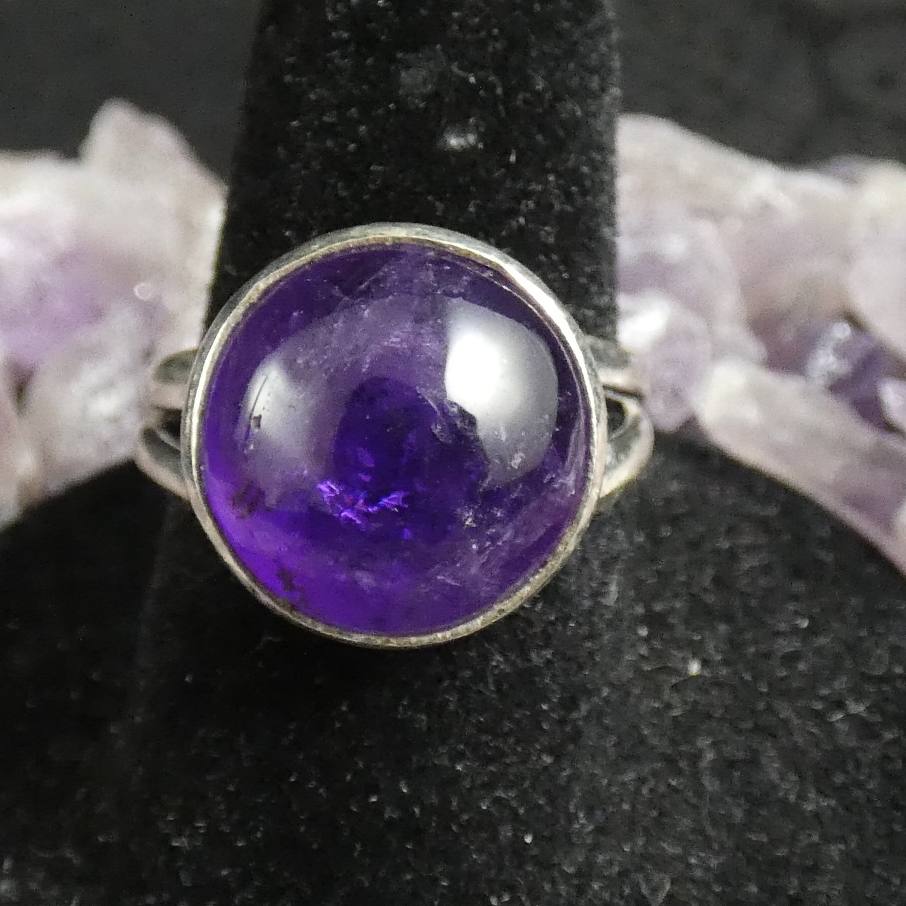 Natural Amethyst Sterling Silver Ring for Women - Size 7.75 | Elegant Purple Gemstone Jewelry Gift for Birthday, Anniversary & Valentine's Day | Perfect for Everyday Wear, Special Occasions & Spiritual Healing