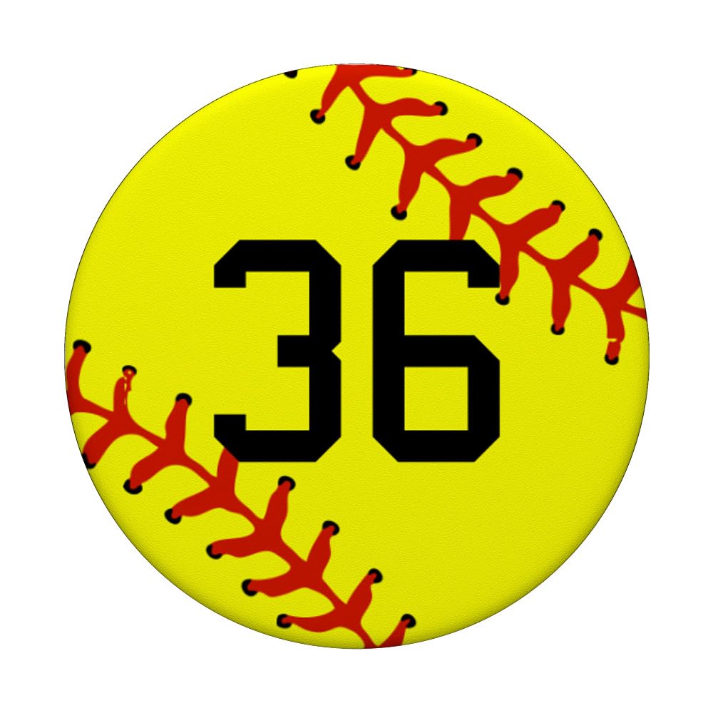 Custom Softball Jersey Number 36 for Women & Girls - Breathable Player Uniform - PopSockets PopGrip with Strong Adhesive - Perfect for Games, Practice & Team Spirit