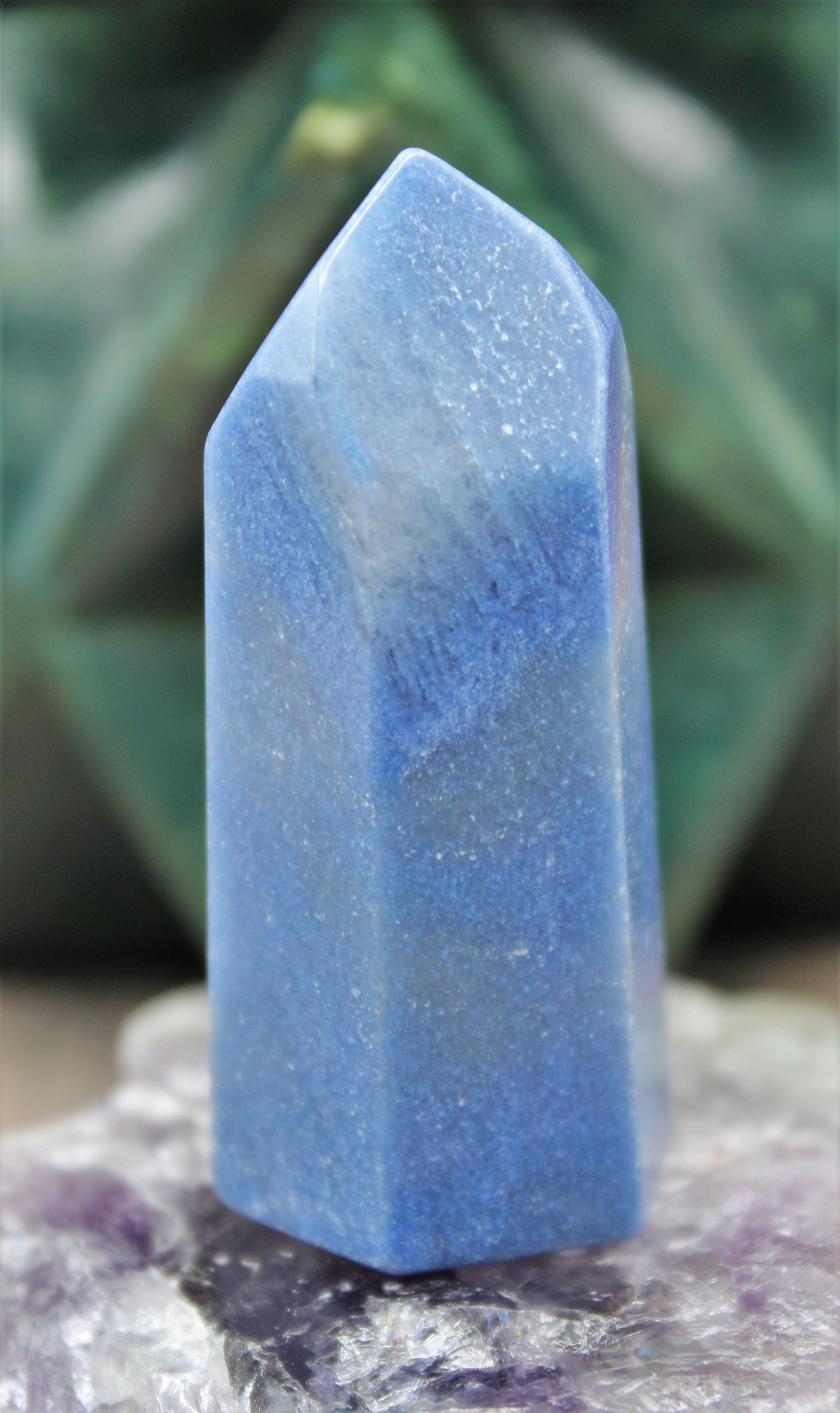 Healing Blue Quartz Crystal Tower - Natural Stone for Meditation, Reiki & Home Decor - Perfect for Spiritual Healing, Energy Cleansing & Office Desk Decor