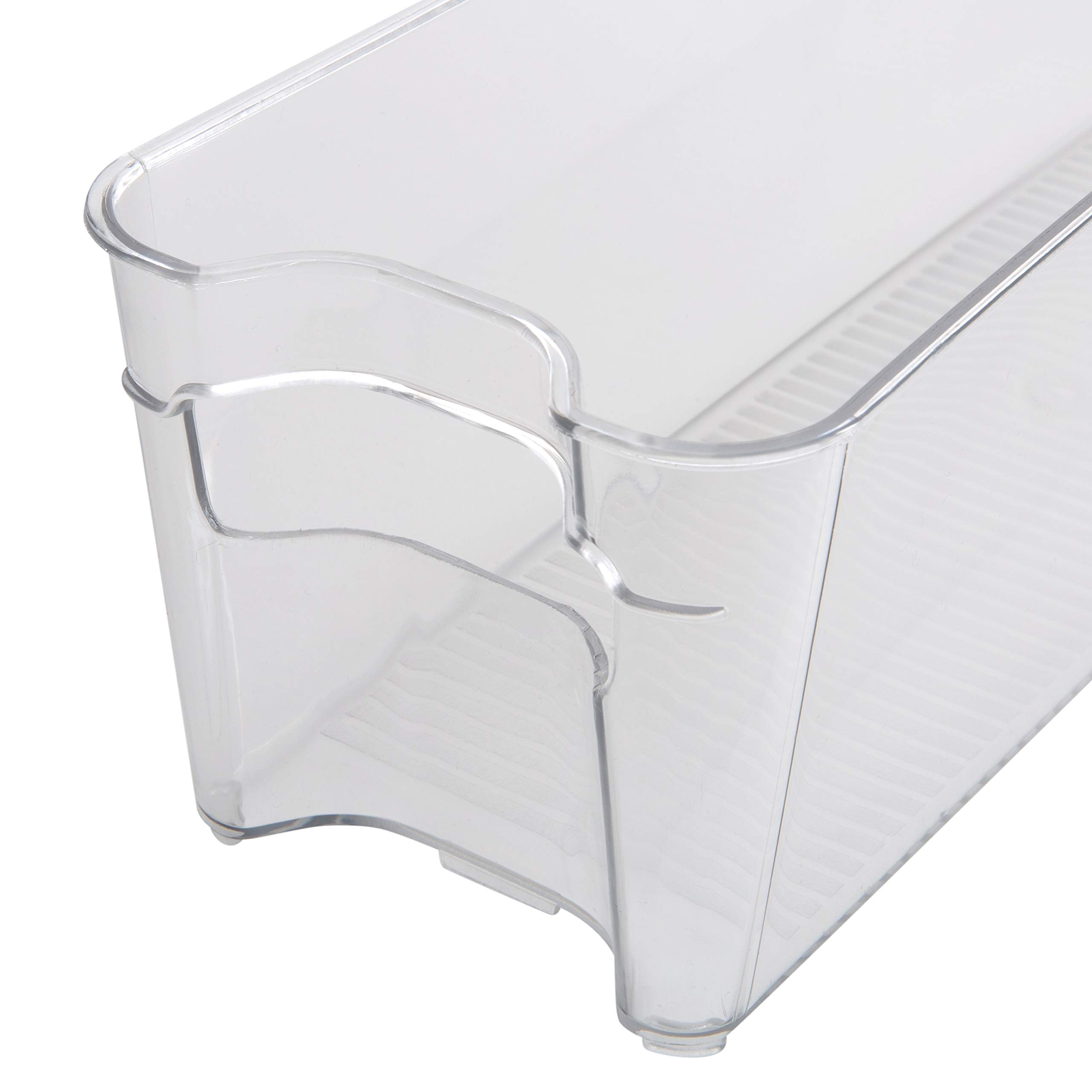 Kitchen Slim Refrigerator Shelf Organizer - Clear Stackable Space Saver for Fridge, Freezer, Countertop & Pantry Storage | Perfect for Small Kitchens & Apartment Living