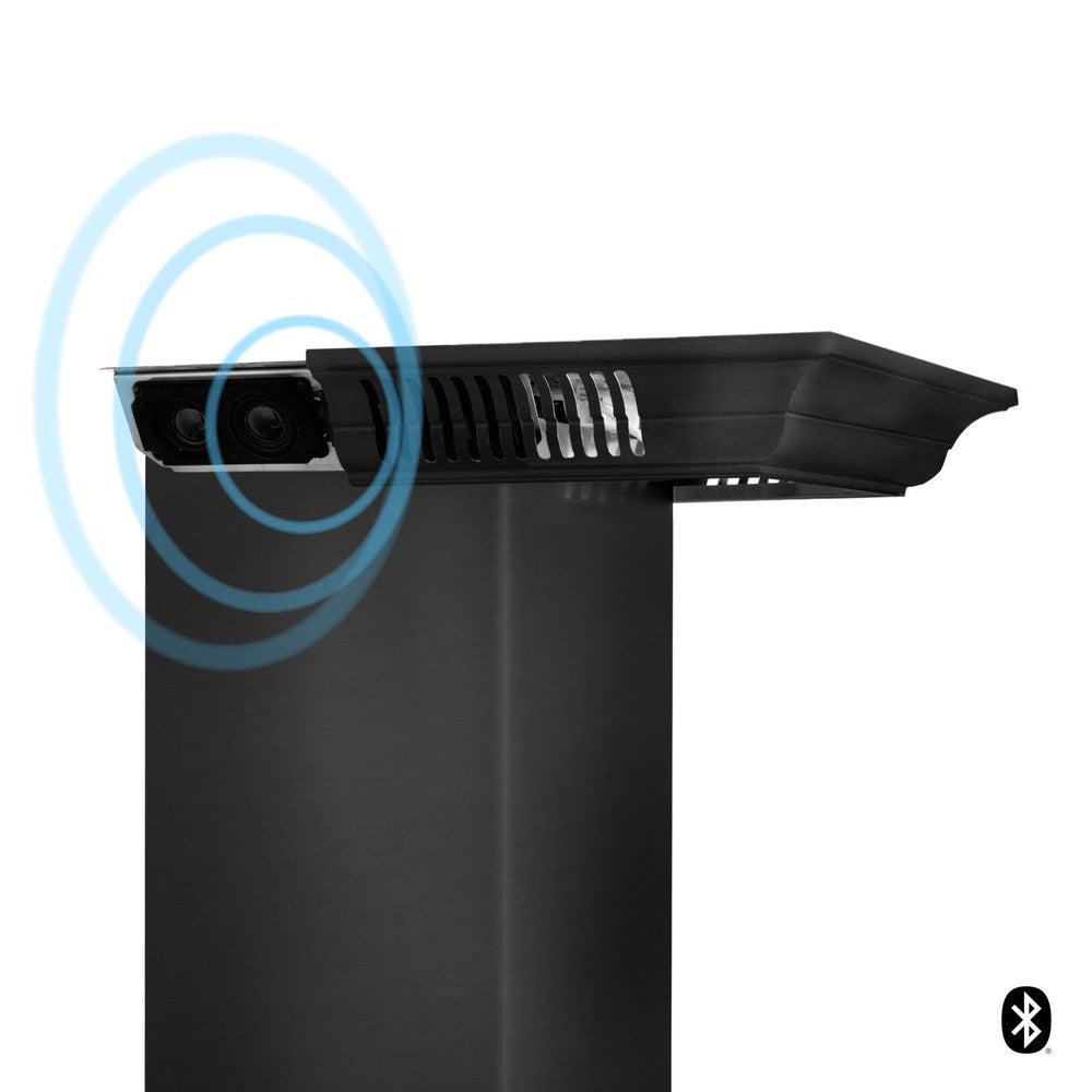 ZLINE Black Stainless Steel Crown Molding with Built-in Bluetooth Speakers (CM6 BT BSKBN) - Perfect for Home Theater, Kitchen & Living Room Audio Enhancement