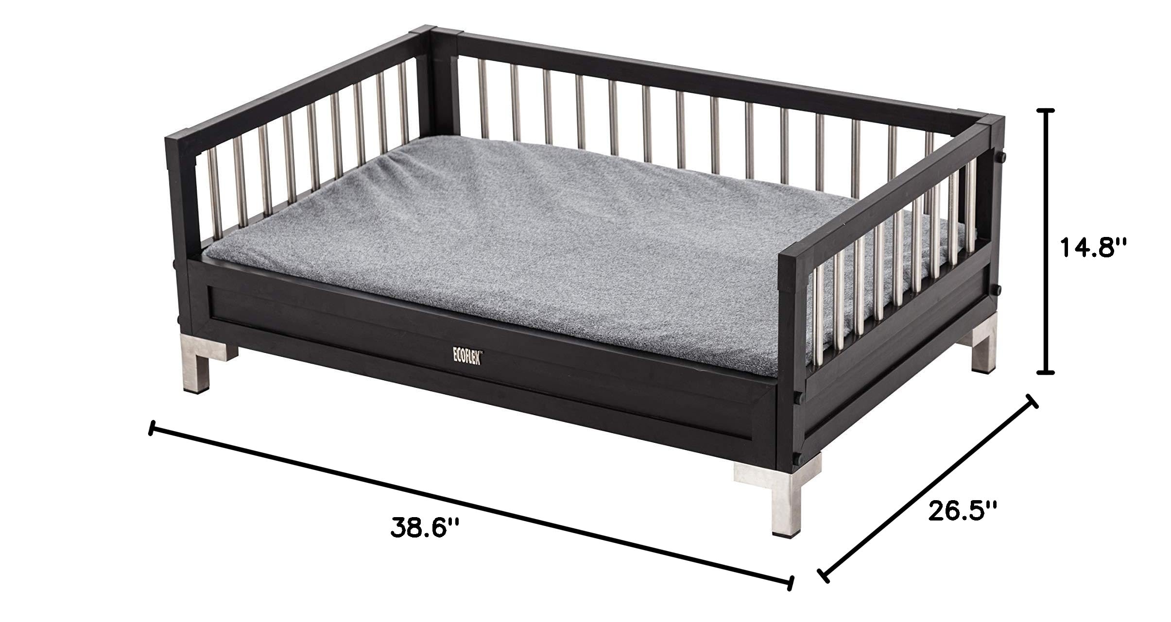 Premium ecoFLEX Manhattan Raised Dog Bed with Removable Cushion - X-Large Size, Espresso Brown - Orthopedic Support for Large Dogs - Perfect for Living Rooms, Bedrooms & Pet-Friendly Spaces