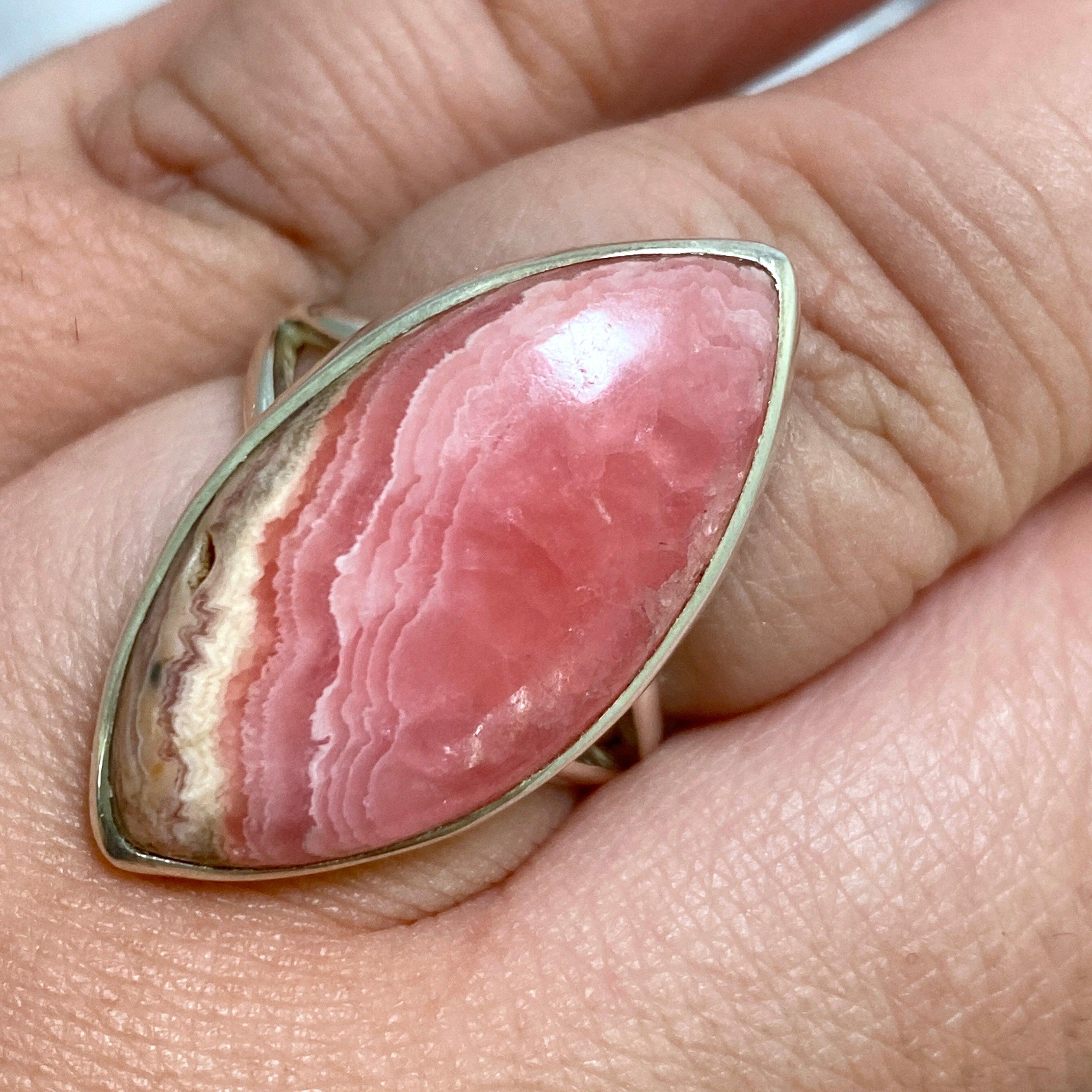 Rhodochrosite Marquise Ring Size 11 - KRGJ2116 | Elegant Gemstone Jewelry for Women, Perfect for Weddings, Parties & Special Occasions
