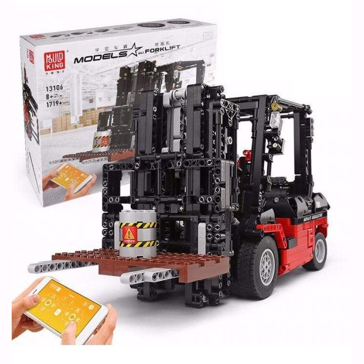 Mould King 13106 Forklift Truck Mk II Remote Control Building Blocks Set - STEM Toy for Kids & Adults, Construction Vehicle Model Kit for Indoor Play & Office Decor