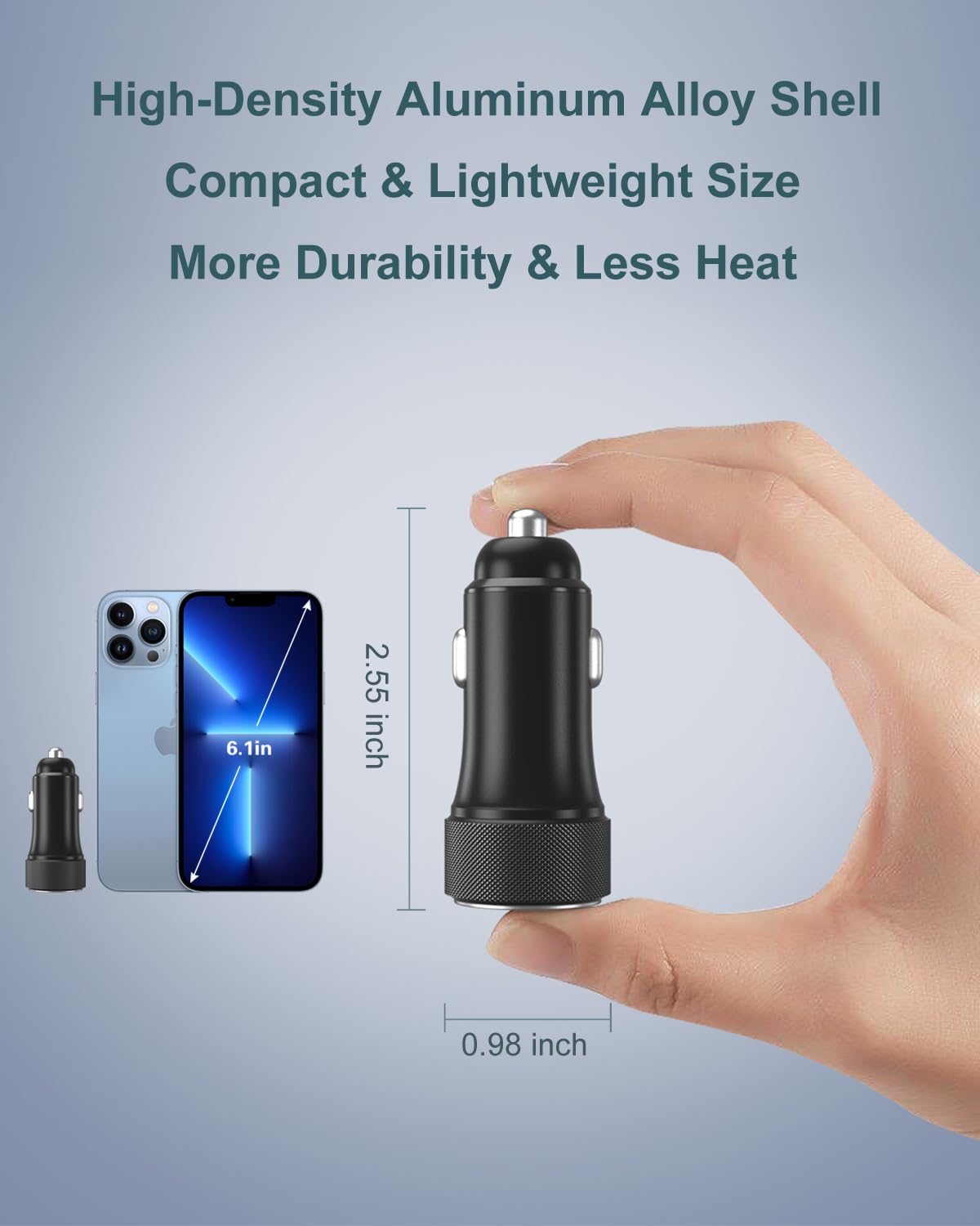 OKRAY 36W Dual USB C Car Charger 4-Pack - PD3.0 & QC3.0 Fast Charging Adapter for iPhone 16/15/14/13 Pro Max, Samsung Galaxy S25/S24/A35, Pixel 9 - 12V Cigarette Lighter Phone Charger for Road Trips & Daily Commute