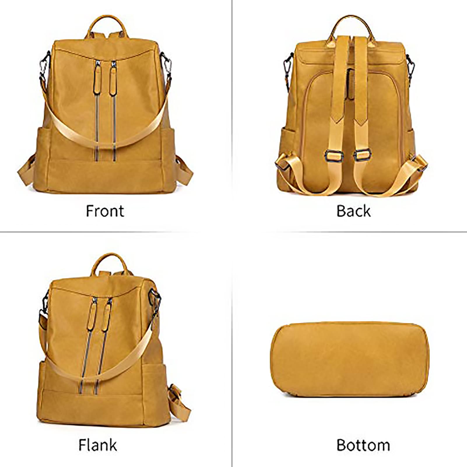 BROMEN Women's Leather Backpack Purse - Anti-Theft Bookbag with Shoulder Strap, Fashionable Handbag & Laptop Backpack for Work, Travel & College