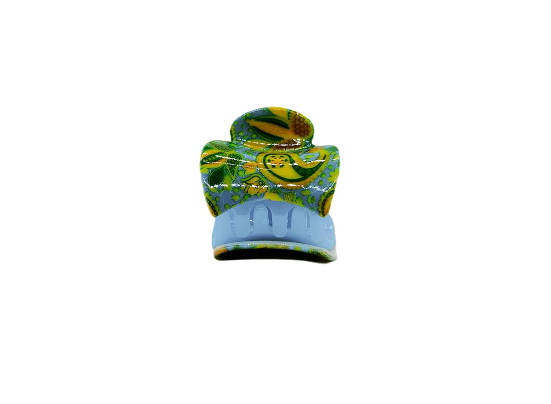 PEAcock - Double Layer Small Hair Clips for Women & Girls, Multi Printed Hair Clutchers & Half Hair Claws - Perfect for School, Work, Parties & Everyday Styling