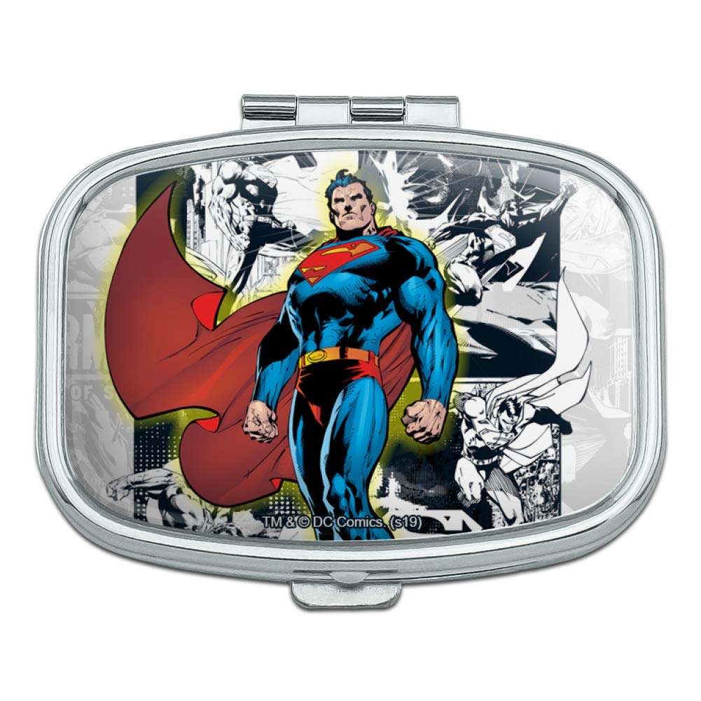 Superman Glowing Aura Rectangle Pill Case - Stylish Trinket Box for Jewelry & Small Items | Perfect Gift for Collectors & DC Fans | Home Decor, Office Organizer & Travel Essential