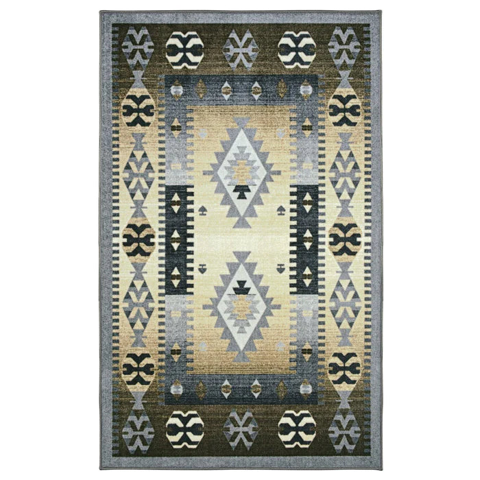Motega Tribal Southwestern Traditional Geometric Ikat Area Rug - Handwoven Bohemian Style Floor Covering for Living Room, Bedroom & Home Decor