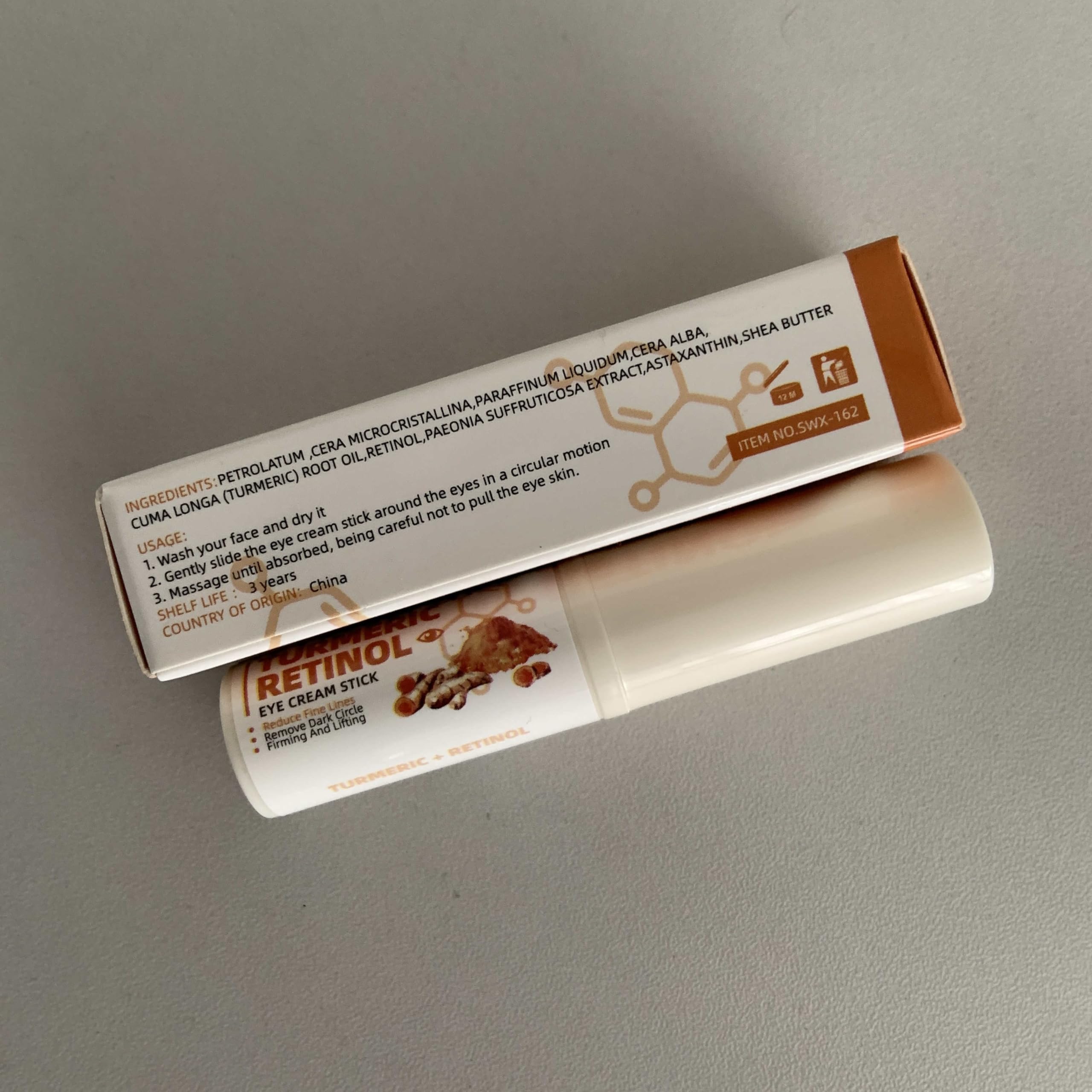 Turmeric Retinol Eye Cream Stick for Dark Circles & Puffiness - Hydrating Eye Balm Stick with Anti-Aging Benefits (5 Pack) - Perfect for Morning & Night Skincare Routine