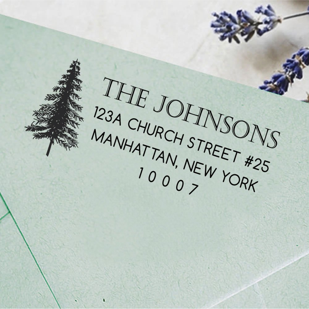 Personalized Self Inking Christmas Stamp - Custom Holiday Address Stamp for Cards, Gifts & Mail - Perfect for Family Holiday Cards, Gift Wrapping & Return Address Labeling