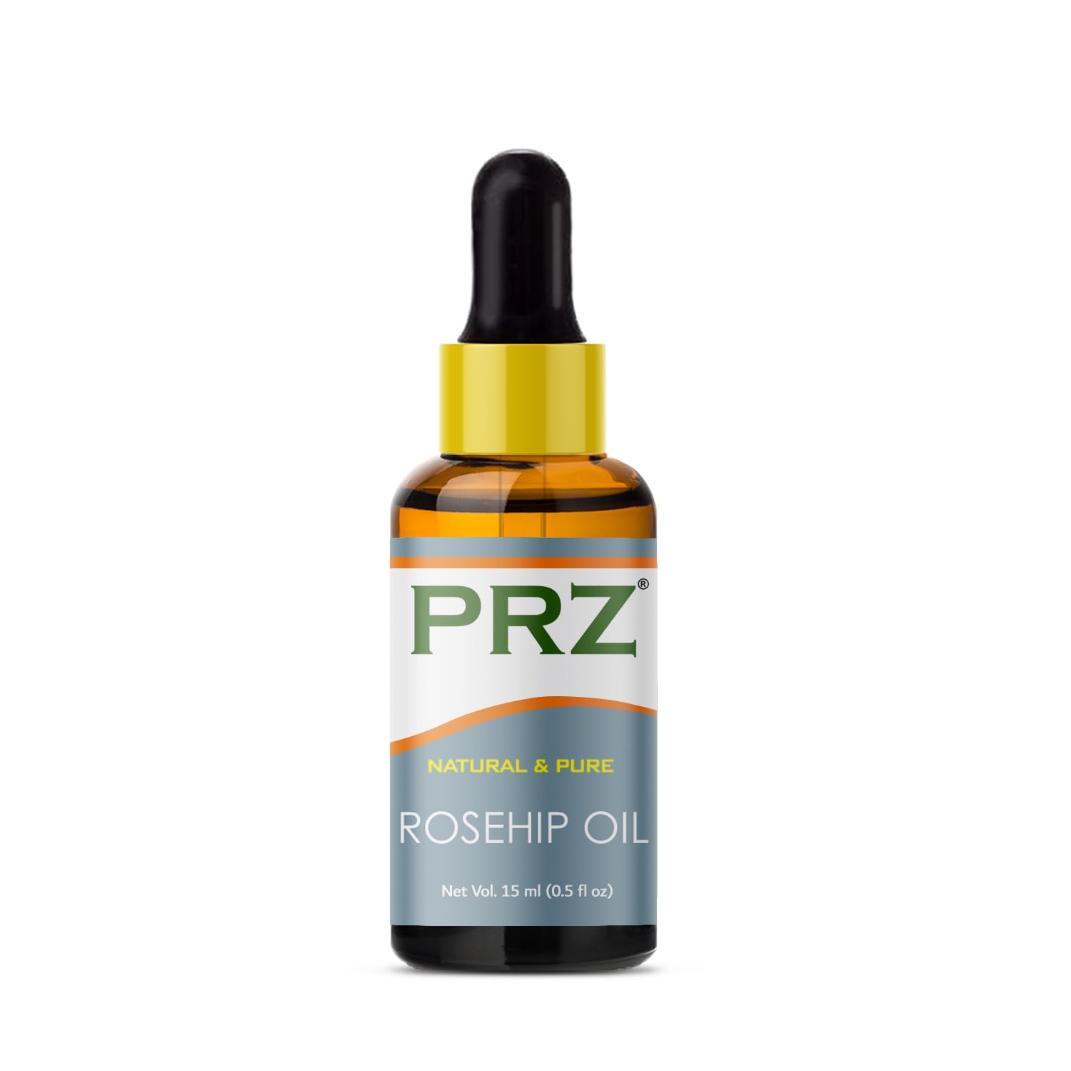 PRZ Rosehip Cold Pressed Carrier Oil 15ML - 100% Pure Natural Therapeutic Grade Oil for Aromatherapy, Body Massage, Skin & Hair Care | Perfect for DIY Beauty Recipes, Anti-Aging & Moisturizing Treatments