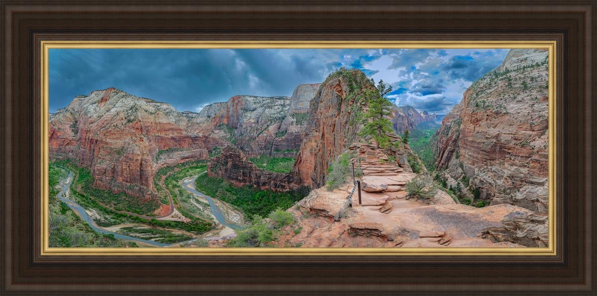 Angel's Landing Panoramic Large Wall Art - Stunning Landscape Canvas Print for Living Room, Bedroom & Office Decor