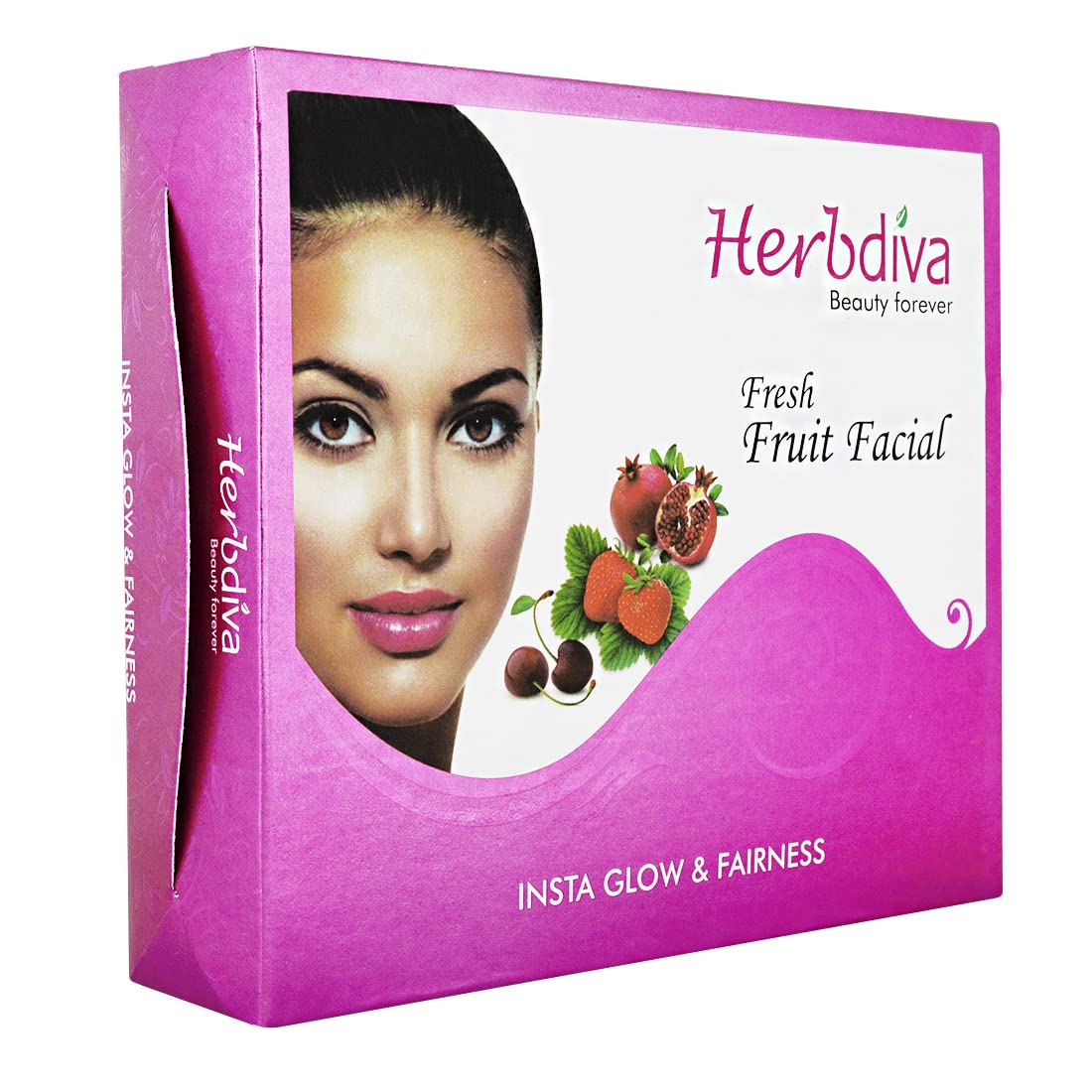 Herbdiva Fresh Fruit Facial Kit 130g with Aloe Vera & Fruit Enzymes - Insta Glow & Brightening Treatment for Radiant Skin | At-Home Spa & Self-Care Beauty Routine
