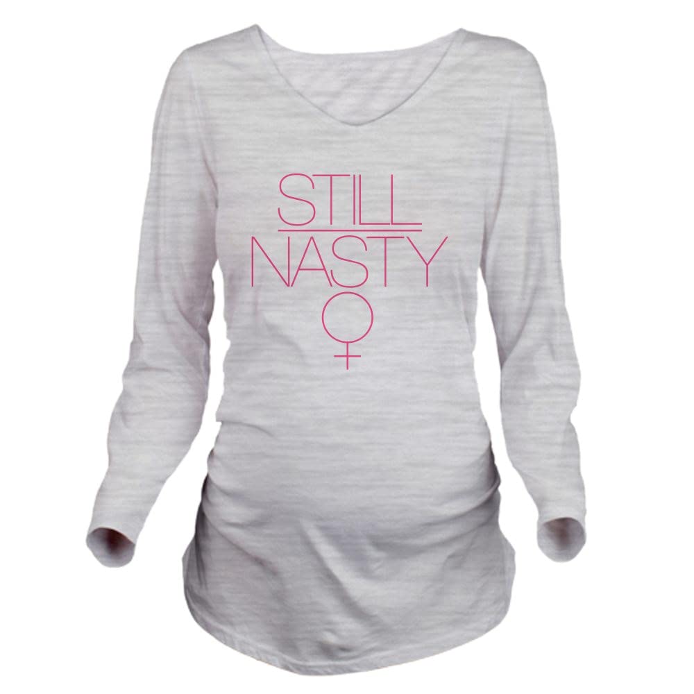 Still Nasty Long Sleeve Maternity T-Shirt for Pregnant Women | Comfortable Cotton Pregnancy Tee | Perfect for Casual Wear & Maternity Photos