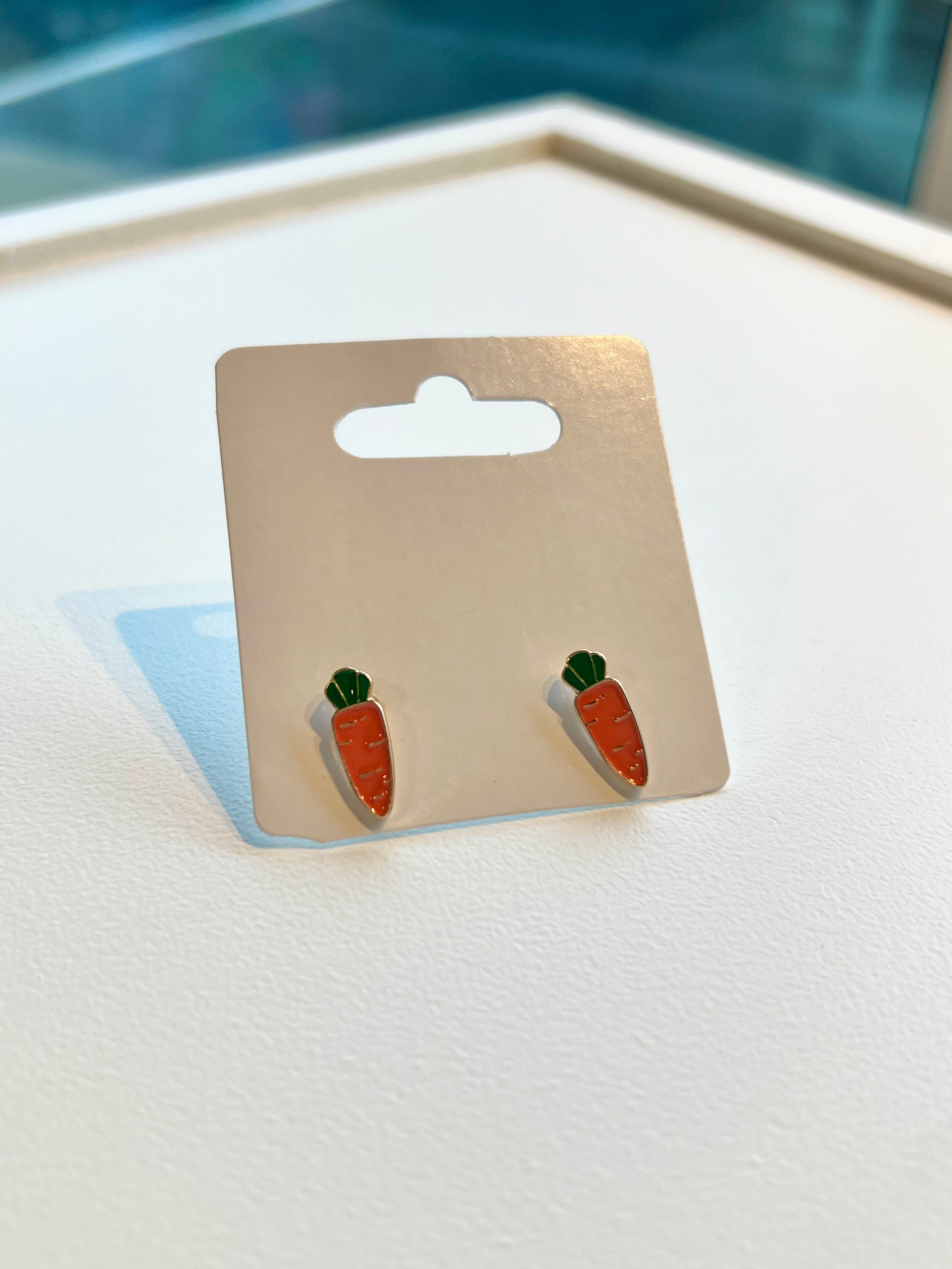 Carrot A Day Stud Earrings - Cute Vegetable Jewelry for Women, Girls - Perfect for Everyday Wear, Gifts & Spring Fashion