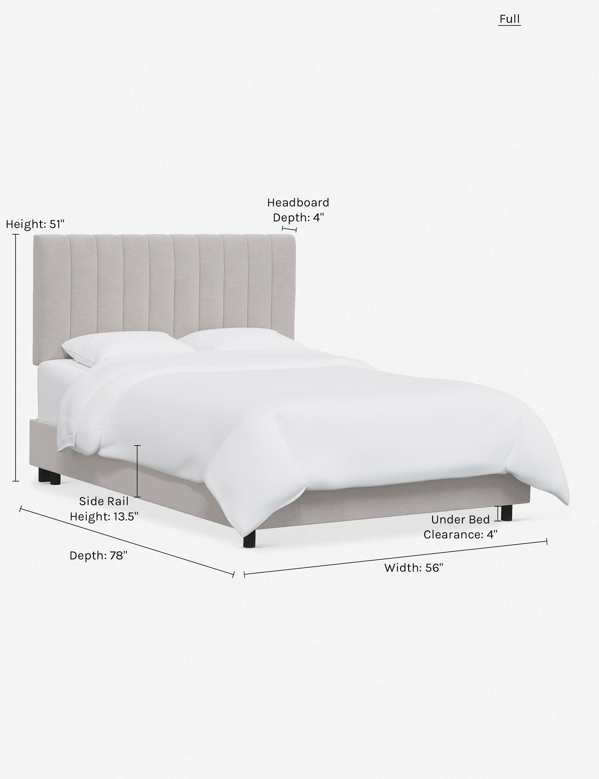 Stylish and Comfortable Aliyah Bed - Queen Size Platform Bed Frame with Upholstered Headboard - Perfect for Modern Bedrooms, Guest Rooms & Small Spaces
