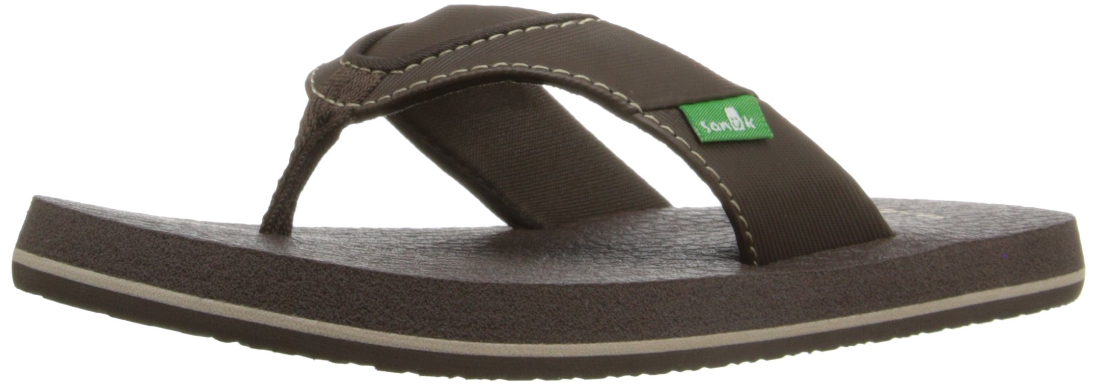 Sanuk Kids Boys Root Beer Cozy Sandals - Comfortable Slip-On Shoes for Toddlers & Big Kids | Perfect for Beach, Pool & Summer Outdoor Activities