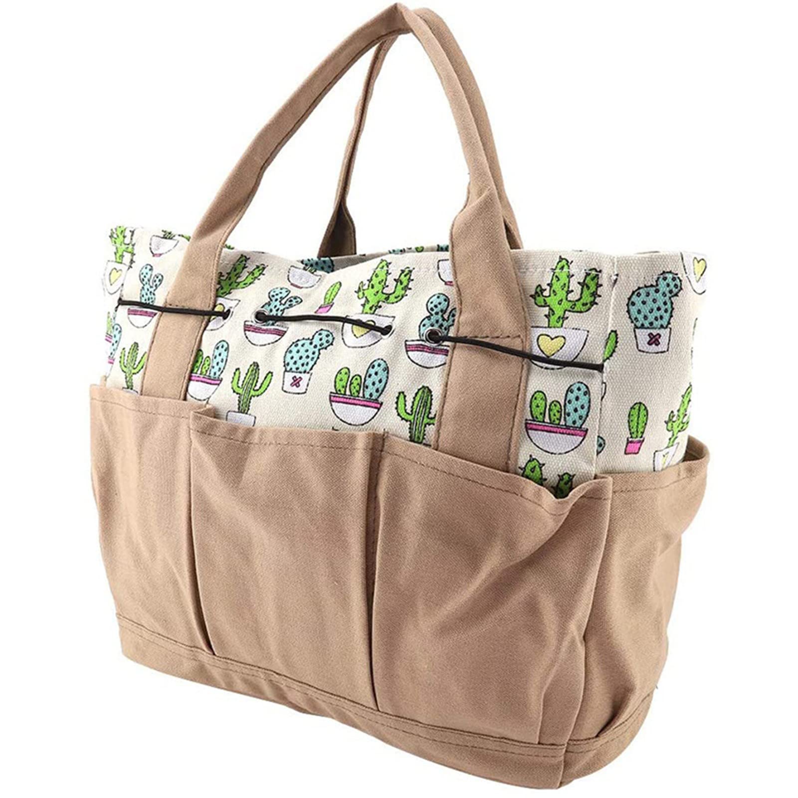 BZPIZ Heavy Duty Canvas Garden Tool Waist Bag with Multiple Pockets - Durable Storage for Gardening Tools, Pruning Shears, Gloves & More - Perfect for Landscaping, Yard Work & Outdoor DIY Projects