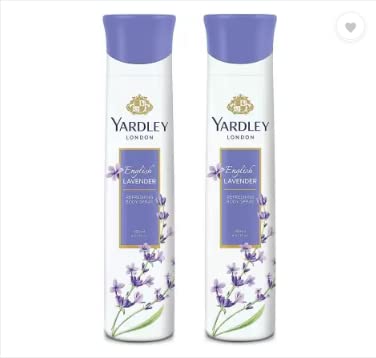 Yardley London Women's English Lavender Deodorant Spray - 2 Pack (150ml Each) | Fresh & Long-Lasting Fragrance | All-Day Protection for Work, Gym & Daily Use