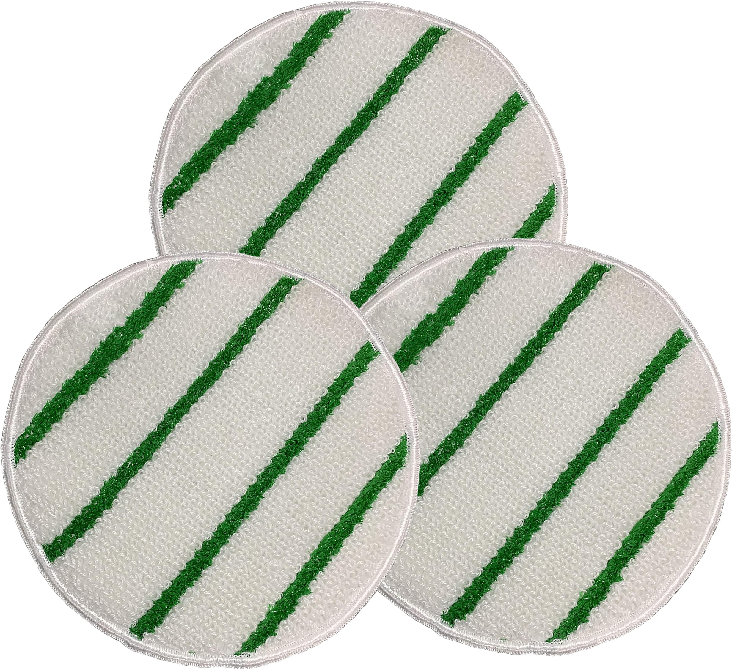 Commercial Grade Low-Profile Synthetic Carpet Bonnet with Scrubber Strips - 21 Inch - 3-Pack for Deep Cleaning Carpets & Floors in Offices, Hotels, and Homes