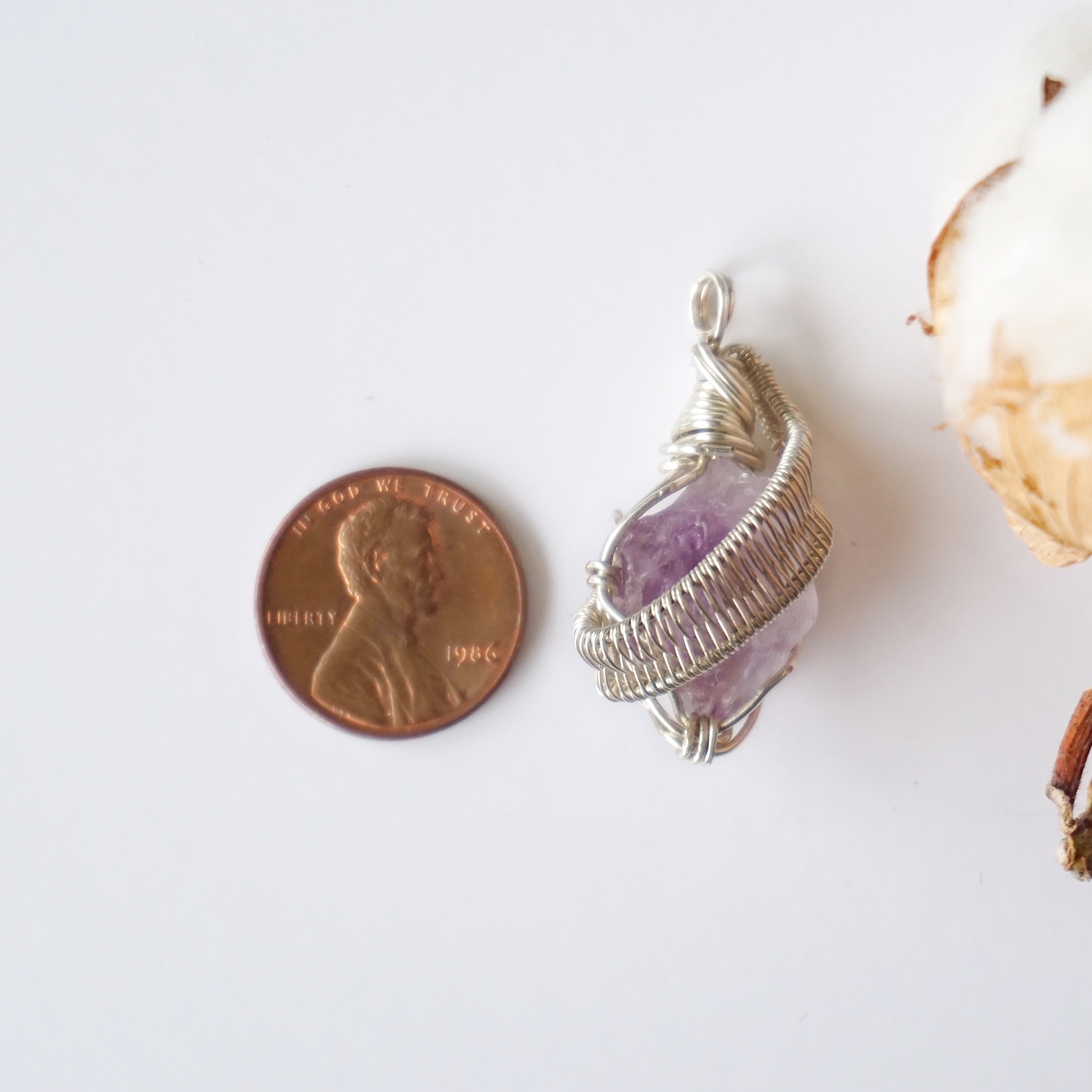 Natural Raw Amethyst Pendant Necklace in Sterling Silver 925 - Healing Crystal Jewelry for Women, Spiritual Gift & Everyday Wear