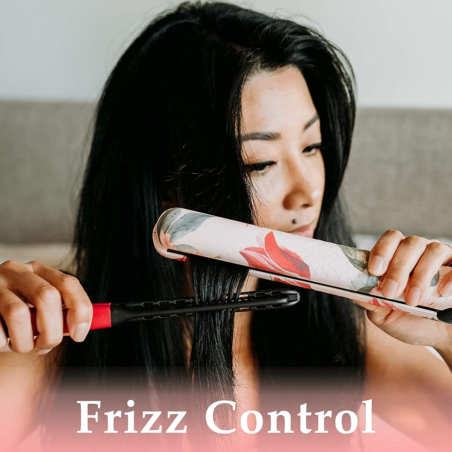 Frackson Pink V-Shaped Straightening Comb - Professional Salon Hair Brush & Styling Tool for Straightening Knotty Hair - Perfect for Home Use, Travel & Salon Styling