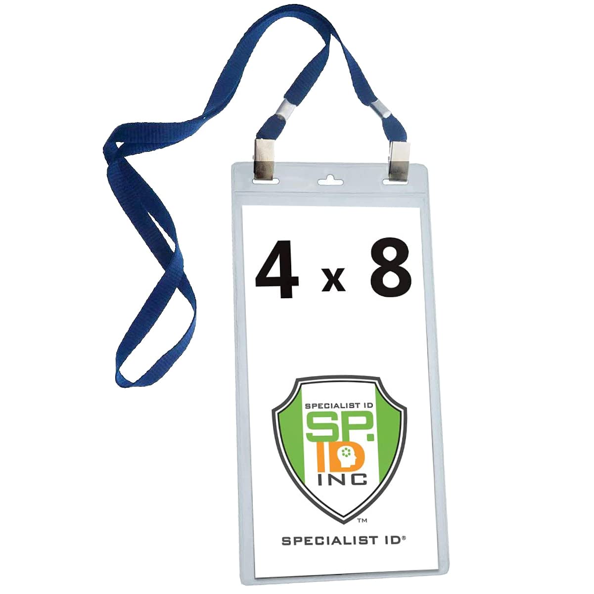 5-Pack Large 4x8 Inch Badge Holders with Lanyards & Clips - Event ID Cards for Conferences & Workplaces