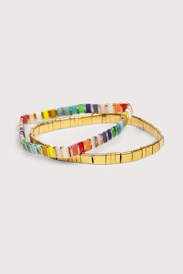 Vibrant Rainbow Stretch Bracelet Set for Women & Girls - Adjustable Colorful Beaded Elastic Bracelets for Everyday Wear, Parties & Gifts