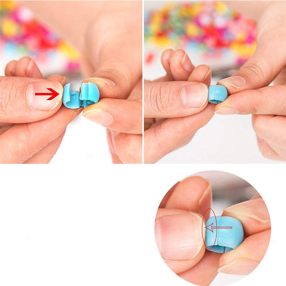 Osceola Mini Beads Hair Claw - 50pcs Colorful Plastic Round Hair Beads Clips for Women & Girls (Random Candy Colors) - Perfect for Braids, Ponytails & Updos