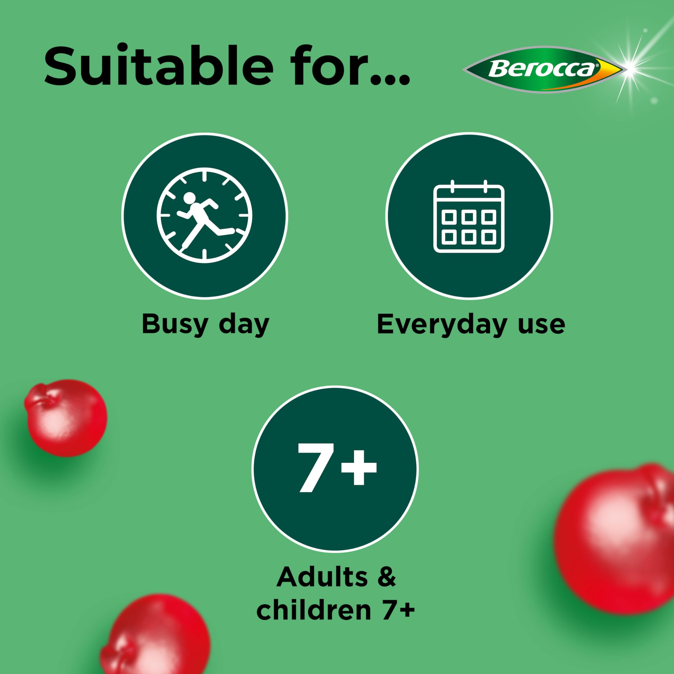 Berocca Multi Action Energy & Immunity Support Gummies - 60 Count, Cherry Flavor - Boost Focus, Vitality & Immune Health for Workouts, Travel & Daily Wellness