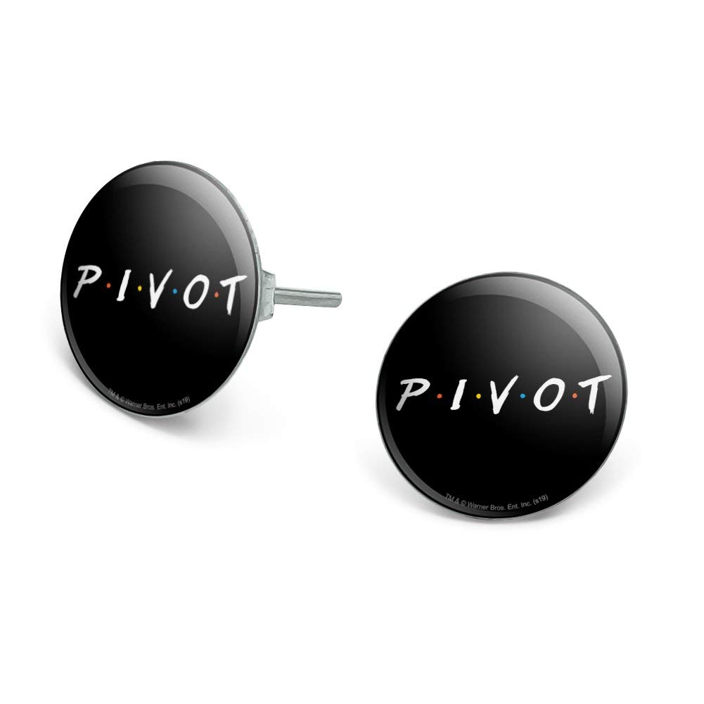 Friends PIVOT Silver Plated Stud Earrings - Stylish Novelty Jewelry for TV Show Fans, Perfect for Gifts, Parties & Everyday Wear