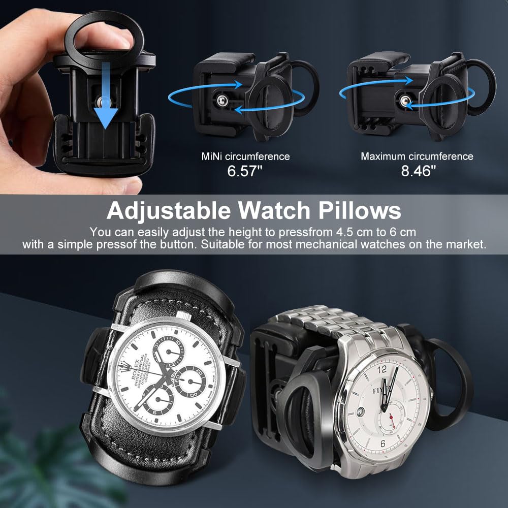 Premium Automatic Double Watch Winder with 8-Slot Storage Display Box - Japanese Quiet Motor, LED Light & Adjustable Watch Pillows - Perfect for Watch Collectors & Luxury Timepiece Storage (AC Adapter Included) - Ideal for Home, Office or Travel Use